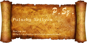 Pulszky Szilvia névjegykártya
